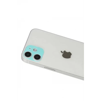 Newface Apple iPhone 12 Rainbow Kamera Lens Koruma Cam - Yeşil
