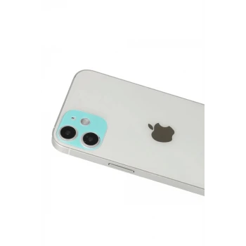 Newface Apple iPhone 12 Rainbow Kamera Lens Koruma Cam - Yeşil