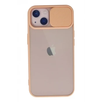 Newface Apple iPhone 13 Kılıf Palm Buzlu Kamera Sürgülü Silikon - Pembe