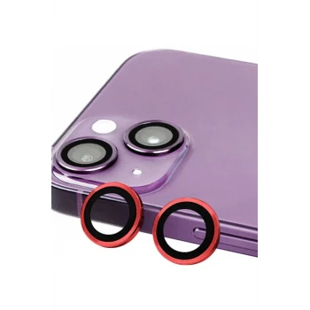 Newface Apple iPhone 13 Mini Raze Metal Kamera Lens - Kırmızı