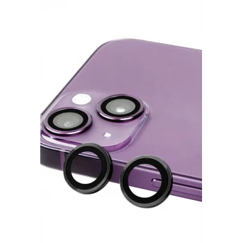 Newface Apple iPhone 13 Mini Raze Metal Kamera Lens - Siyah