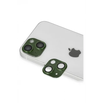 Newface Apple iPhone 13 Pers Alüminyum Kamera Lens - Yeşil