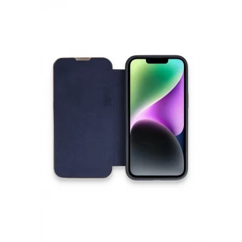 Newface Apple iPhone 13 Pro Kılıf Dolpin Kapaklı - Lacivert