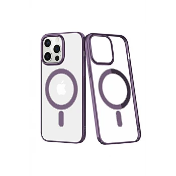 Newface Apple iPhone 13 Pro Kılıf Element Magneticsafe Sert Kapak - Derin Mor