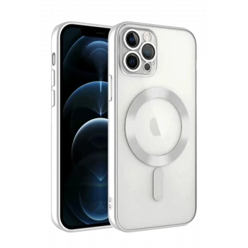 Newface Apple iPhone 13 Pro Kılıf Kross Magneticsafe Kapak - Gümüş