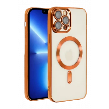 Newface Apple iPhone 13 Pro Kılıf Kross Magneticsafe Kapak - Turuncu