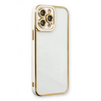 Newface Apple iPhone 13 Pro Kılıf Liva Lens Silikon - Beyaz
