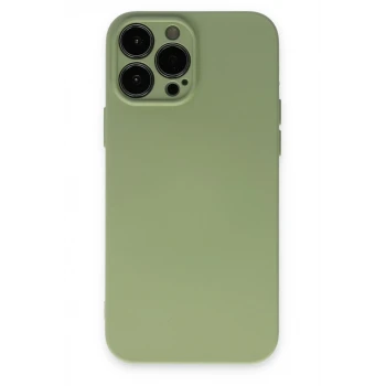 Newface Apple iPhone 13 Pro Kılıf Nano içi Kadife Silikon - Yeşil