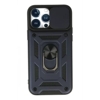 Newface Apple iPhone 13 Pro Kılıf Pars Lens Yüzüklü Silikon - Lacivert