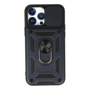 Newface Apple iPhone 13 Pro Kılıf Pars Lens Yüzüklü Silikon - Lacivert