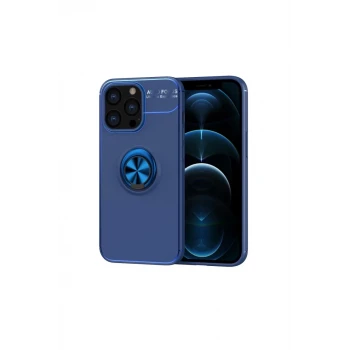 Newface Apple iPhone 13 Pro Kılıf Range Yüzüklü Silikon - Mavi