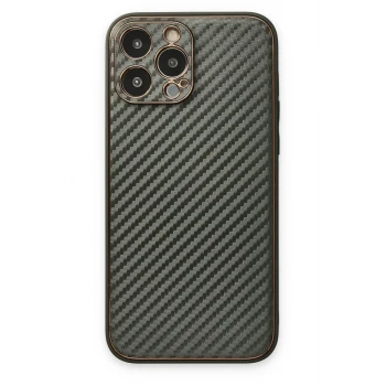 Newface Apple iPhone 13 Pro Max Kılıf Coco Karbon Silikon - Füme