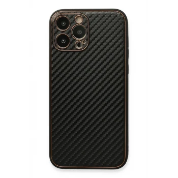 Newface Apple iPhone 13 Pro Max Kılıf Coco Karbon Silikon - Siyah