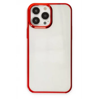 Newface Apple iPhone 13 Pro Max Kılıf Element Silikon - Kırmızı
