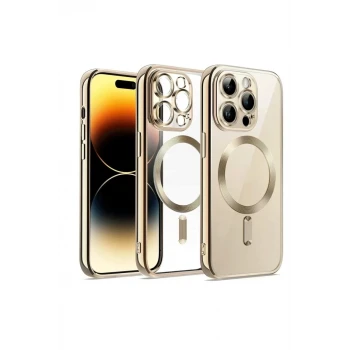 Newface Apple iPhone 13 Pro Max Kılıf Kross Magneticsafe Kapak - Gold