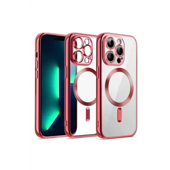 Newface Apple iPhone 13 Pro Max Kılıf Kross Magneticsafe Kapak - Kırmızı