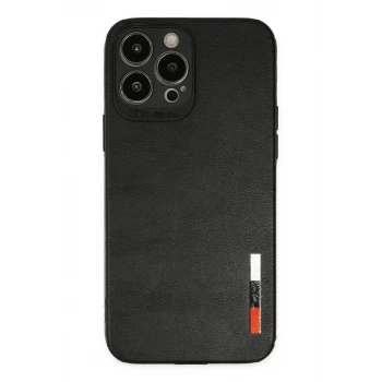 Newface Apple iPhone 13 Pro Max Kılıf Loop Deri Silikon - Siyah
