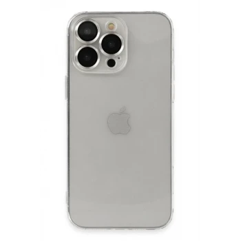 Newface Apple iPhone 13 Pro Max Kılıf Luko Lens Silikon - Gümüş