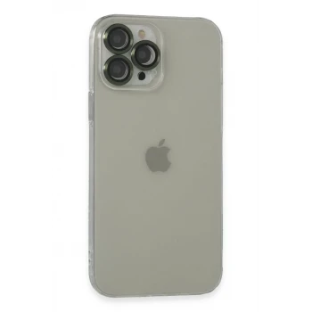 Newface Apple iPhone 13 Pro Max Kılıf Luko Lens Silikon - Yeşil