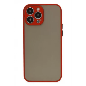 Newface Apple iPhone 13 Pro Max Kılıf Montreal Silikon Kapak - Kırmızı