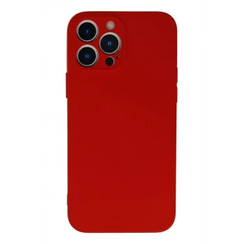 Newface Apple iPhone 13 Pro Max Kılıf Nano içi Kadife Silikon - Kırmızı