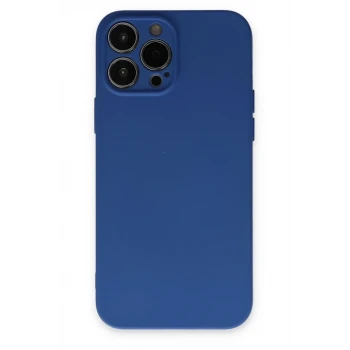Newface Apple iPhone 13 Pro Max Kılıf Nano içi Kadife Silikon - Lacivert