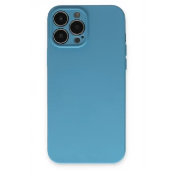 Newface Apple iPhone 13 Pro Max Kılıf Nano içi Kadife Silikon - Mavi