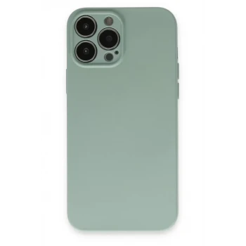 Newface Apple iPhone 13 Pro Max Kılıf Nano içi Kadife Silikon - Su Yeşili