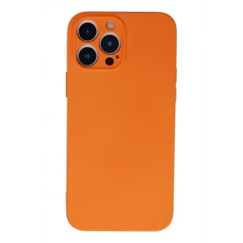 Newface Apple iPhone 13 Pro Max Kılıf Nano içi Kadife Silikon - Turuncu