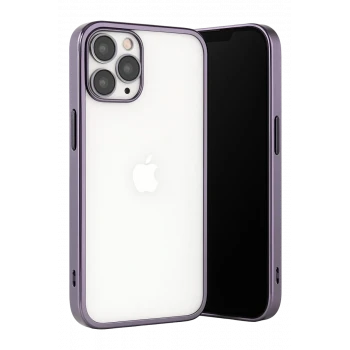 Newface Apple iPhone 13 Pro Max Kılıf Razer Lensli Silikon - Mor