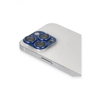 Newface Apple iPhone 13 Pro Max Pers Alüminyum Kamera Lens - Lacivert