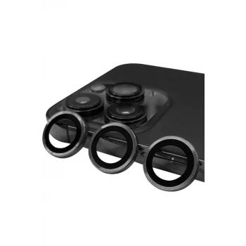 Newface Apple iPhone 13 Pro Max Raze Metal Kamera Lens - Gri
