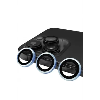 Newface Apple iPhone 13 Pro Max Raze Metal Kamera Lens - Mavi