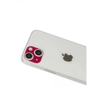 Newface Apple iPhone 13 Rainbow Kamera Lens Koruma Cam - Koyu Kırmızı