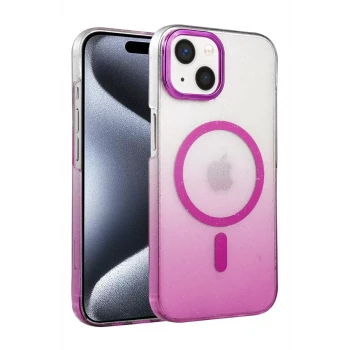 Newface Apple iPhone 14 Glossy Magsafe Kapak - Mor