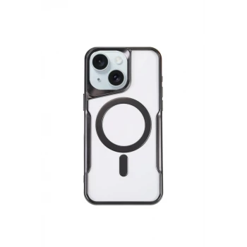 Newface Apple iPhone 14 Kılıf Boyi Magsafe Silikon Kapak - Siyah