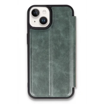 Newface Apple iPhone 14 Kılıf Flip Cover - Koyu Yeşil