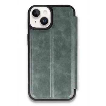 Newface Apple iPhone 14 Kılıf Flip Cover - Koyu Yeşil