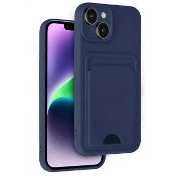 Newface Apple iPhone 14 Kılıf Kelvin Kartvizitli Silikon - Lacivert
