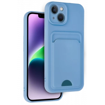 Newface Apple iPhone 14 Kılıf Kelvin Kartvizitli Silikon - Mavi