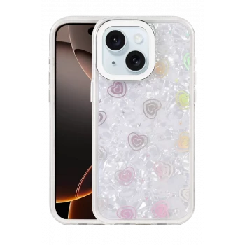 Newface Apple iPhone 14 Lumi Desenli Kapak - Beyaz