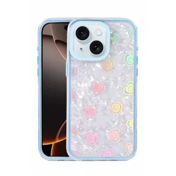 Newface Apple iPhone 14 Lumi Desenli Kapak - Mavi
