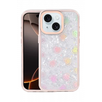 Newface Apple iPhone 14 Lumi Desenli Kapak - Pembe