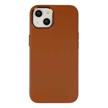 Newface Apple iPhone 14 Plus Kılıf Asya Deri Silikon - Kahverengi