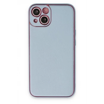 Newface Apple iPhone 14 Plus Kılıf Coco Deri Silikon Kapak - Sky Blue