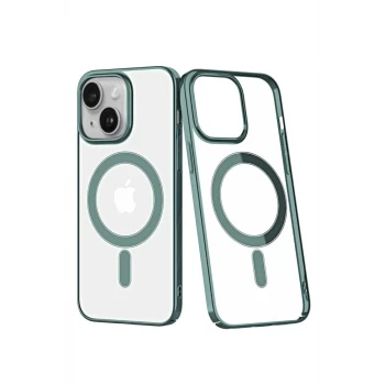 Newface Apple iPhone 14 Plus Kılıf Element Magneticsafe Sert Kapak - Köknar Yeşili