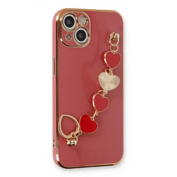 Newface Apple iPhone 14 Plus Kılıf Esila Silikon - Kırmızı