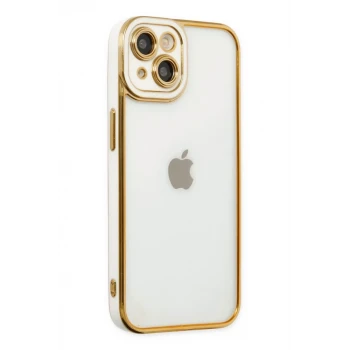 Newface Apple iPhone 14 Plus Kılıf Liva Lens Silikon - Beyaz