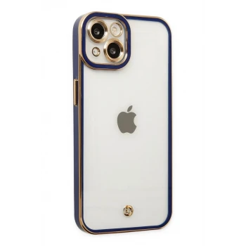 Newface Apple iPhone 14 Plus Kılıf Liva Lens Silikon - Mavi
