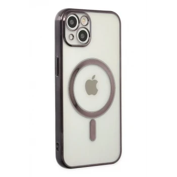 Newface Apple iPhone 14 Plus Kılıf Magneticsafe Lazer Silikon - Siyah
